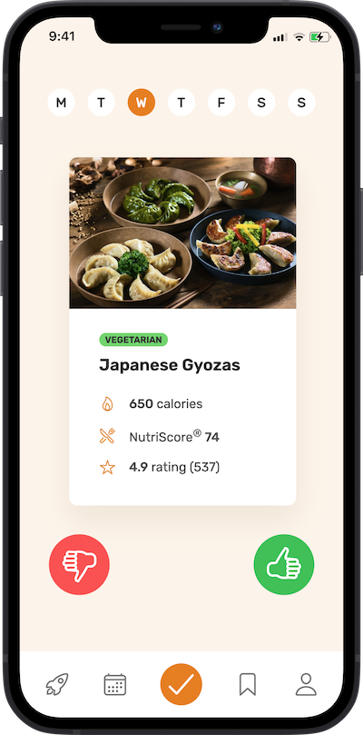 iPhone add meal approving plan screen
